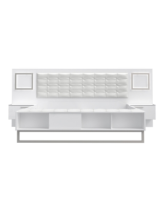 Łóżko 180/200 cm ze stolkami nocnymi SIRIUS CROWN