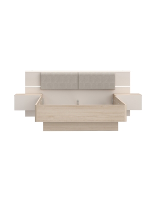 Łóżko 140/190 cm ze stolikami nocnymi PANOPTIK PNPL3141B-Q203