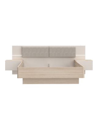 Łóżko 160/200 cm ze stolikami nocnymi PANOPTIK PNPL3161B-Q203