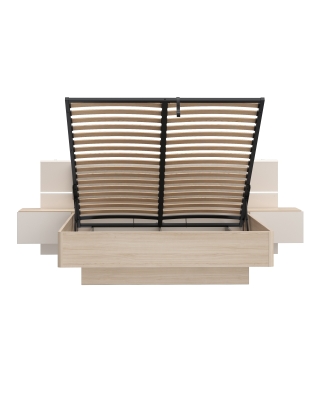 Łóżko 160/200 cm ze stolikami nocnymi PANOPTIK PNPL3162B-Q203