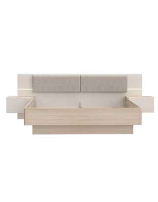 Łóżko 160/200 cm ze stolikami nocnymi PANOPTIK PNPL3181B-Q203