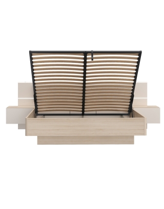 Łóżko 180/200 cm ze stolikami nocnymi PANOPTIK PNPL3182B-Q203