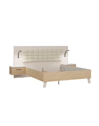 Łóżko 160/200 cm ze stolikami nocnymi RICCIANO RCQL1164B