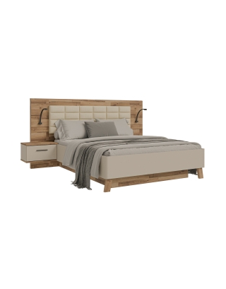 Łóżko 160/200 cm ze stolikami nocnymi RICCIANO RCQL2164B